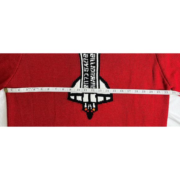 4-82 BILLIONAIRE BOYS CLUB Men's Space Rocket Sweater Red XL - Picture 9 of 10